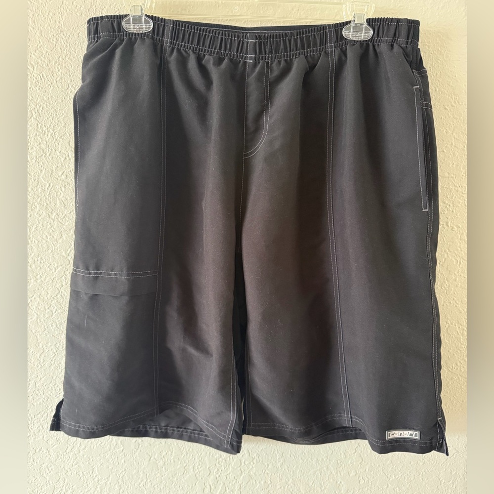 Canari Pull On Cargo Cycling Shorts Men’s XXL Black Lined Padded 3 Pockets VGUC